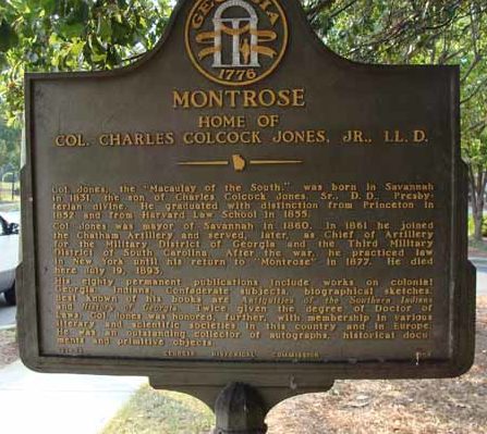 Montrose Home Of Col. Charles Colcock Jones, Jr. - Georgia Historical ...